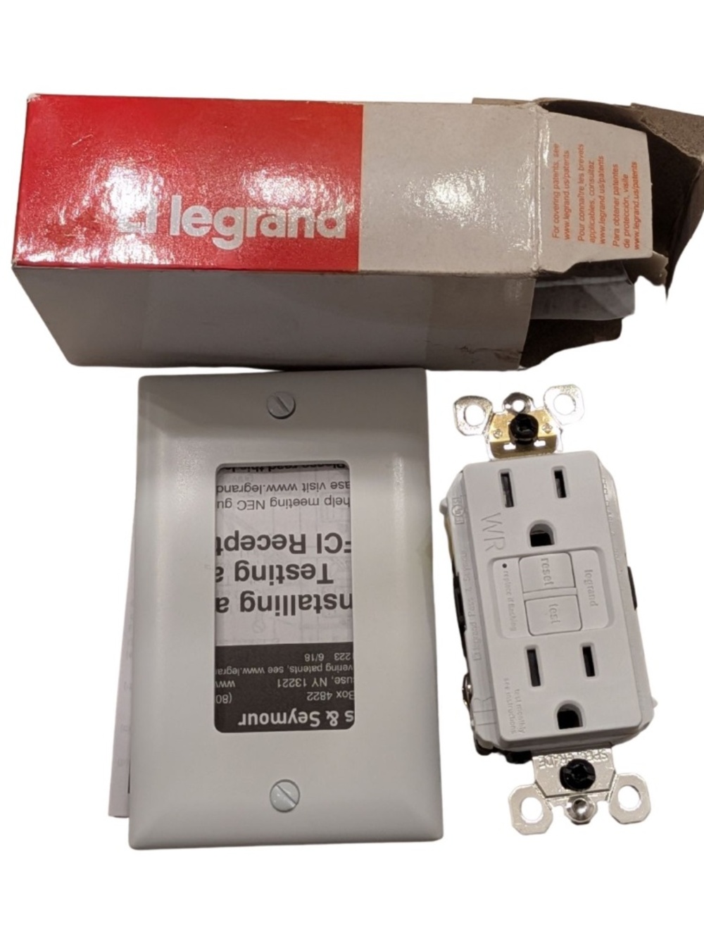 New Legrand Radiant 15A Weather Resistant GFCI Outlet - White